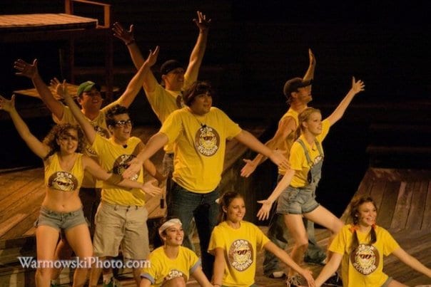 Campers performing on stage