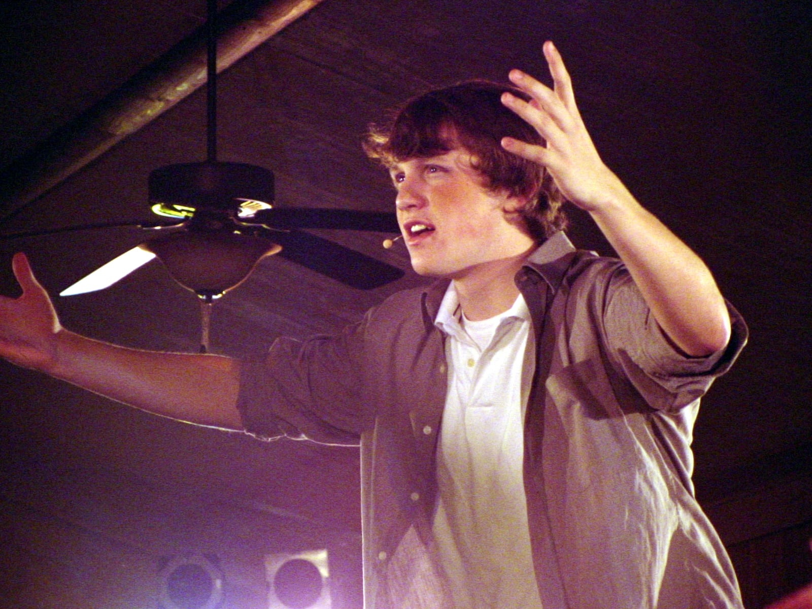 Performer mid-scene