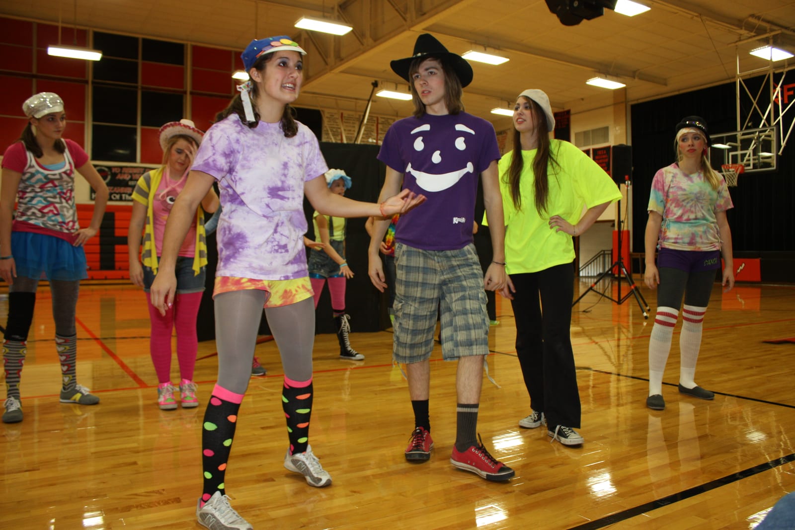 Cast dancing