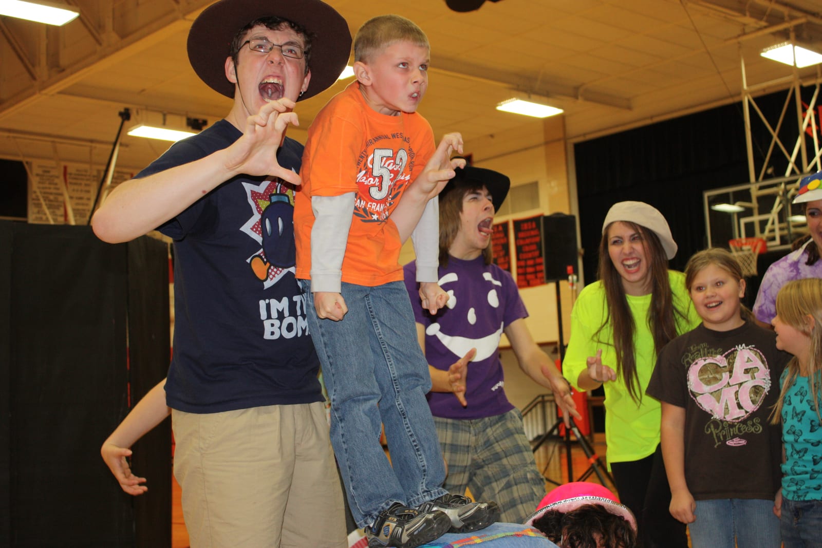 A local student pulled onstage