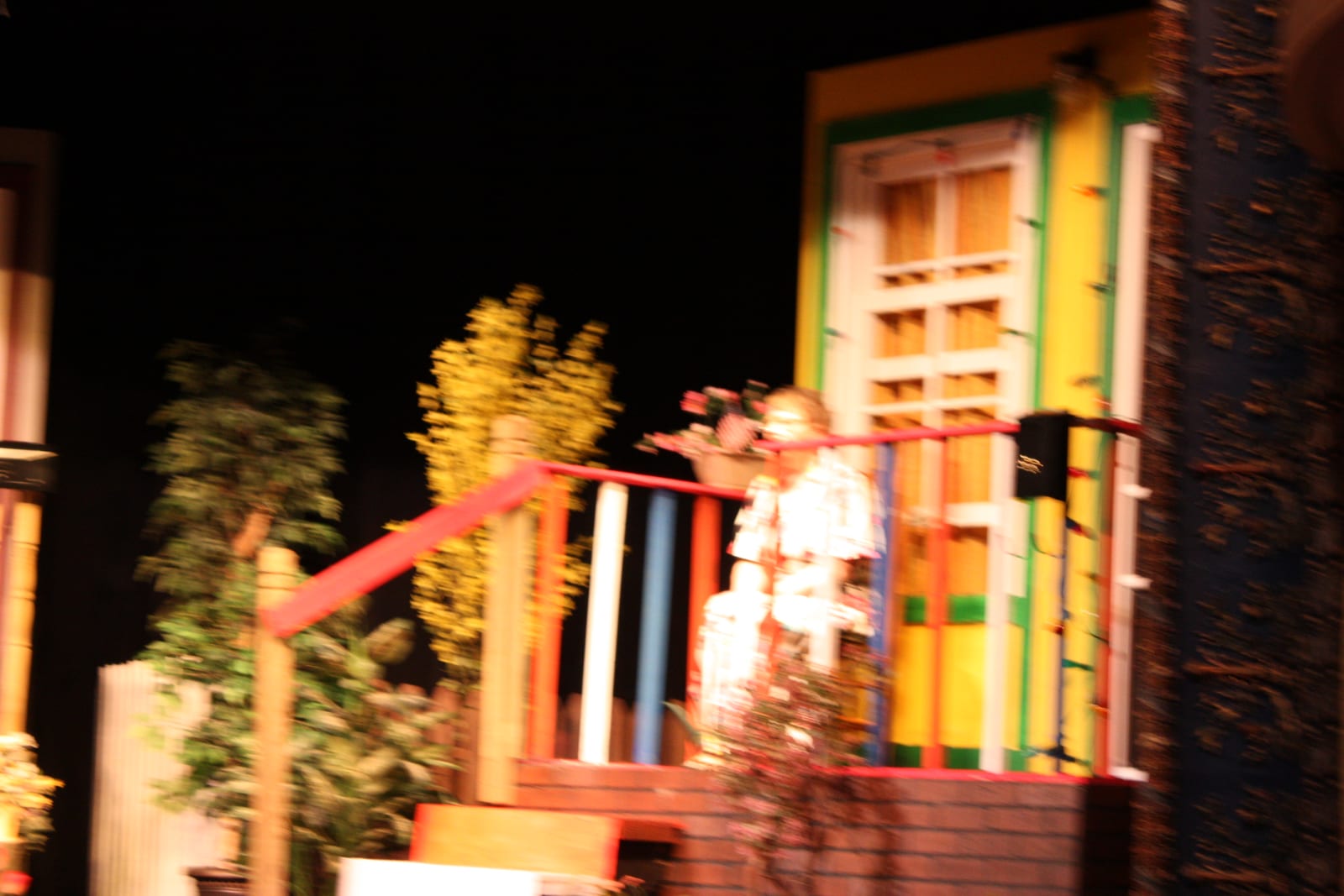 The brightly painted porch set at the Hoogland