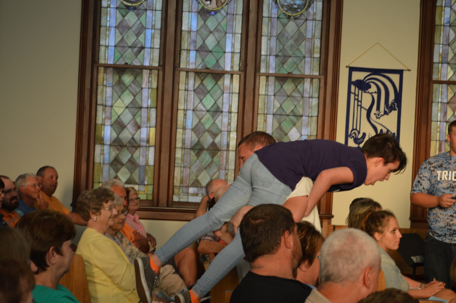 A performance scene in the church sanctuary