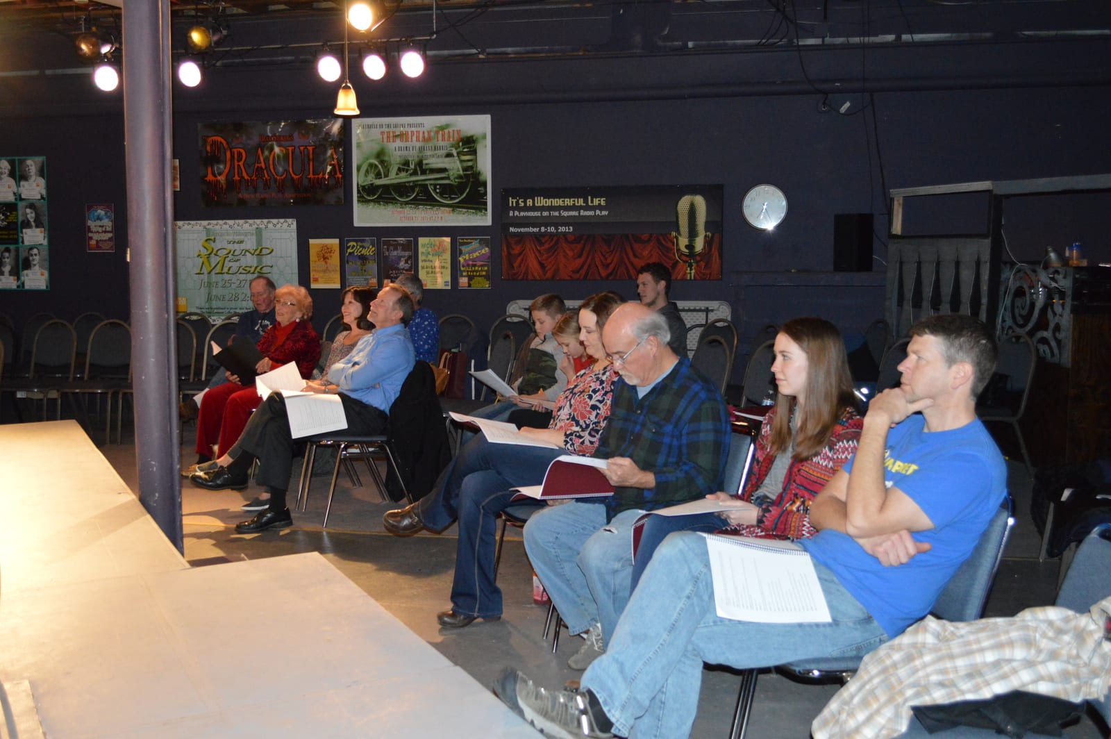 The audience and readers gathered in the playhouse